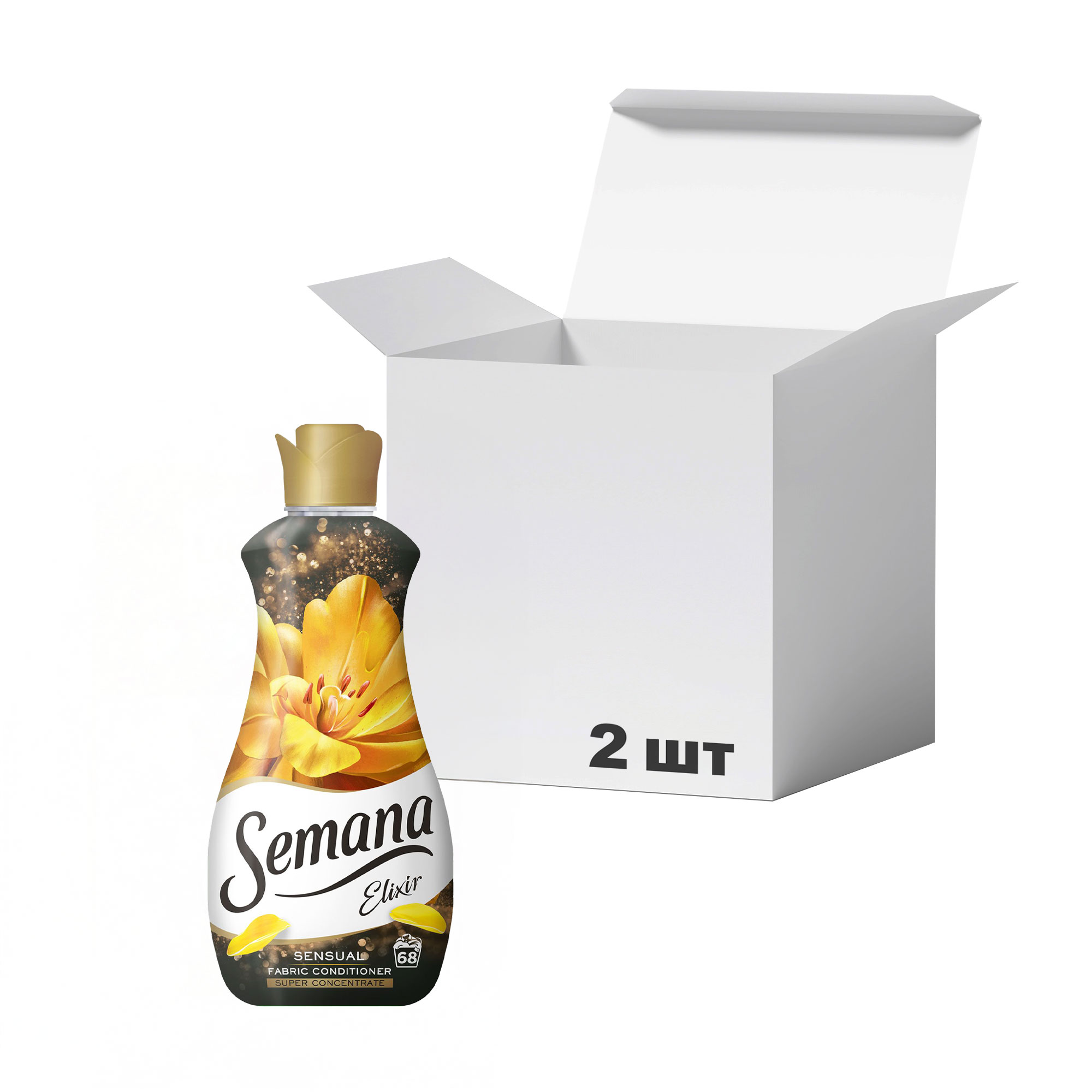 Упаковка кондиціонерів для білизни Semana Elixir Sensual, 68 циклів прання, 1.7 л * 2 шт